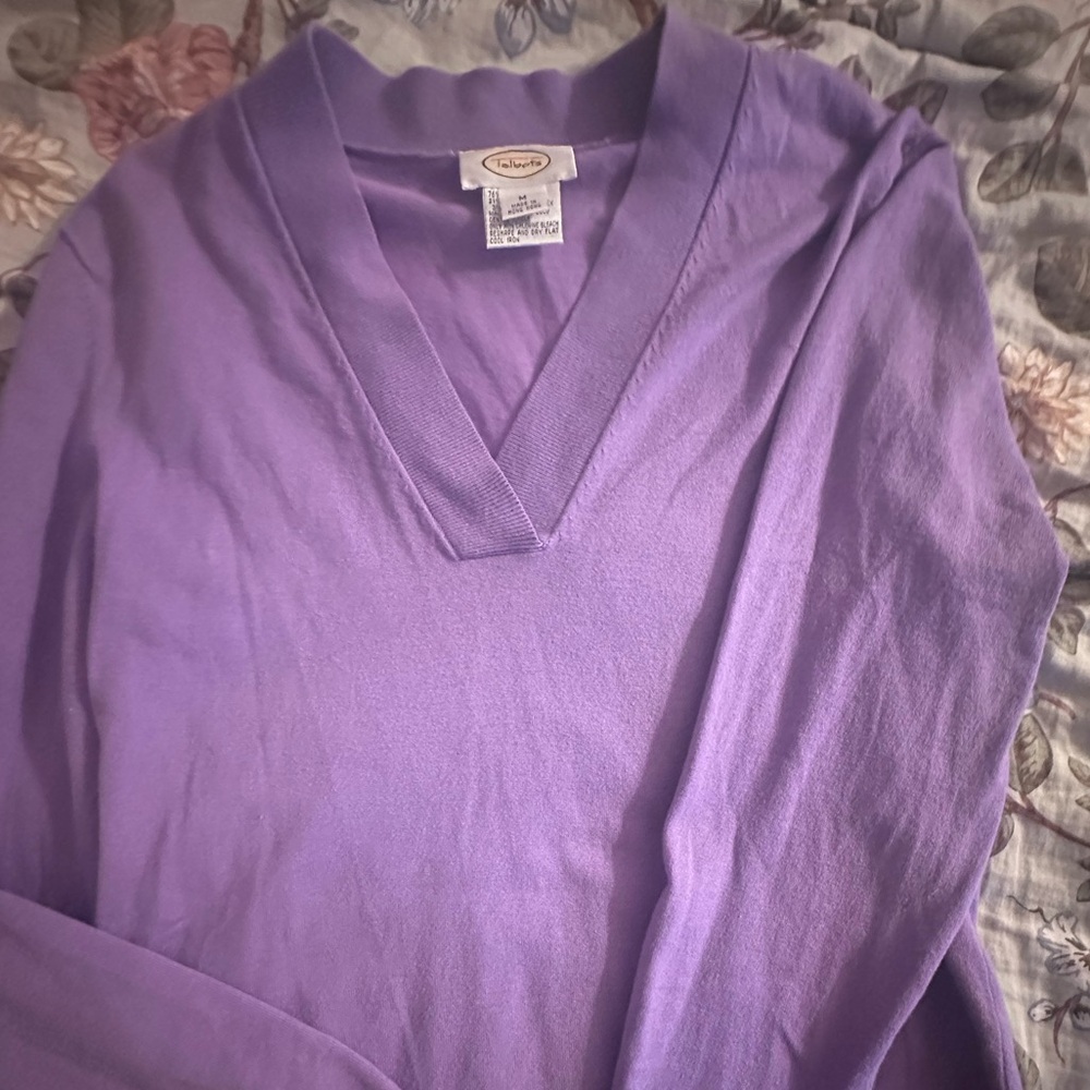 Talbots Purple V-Neck Sweater
